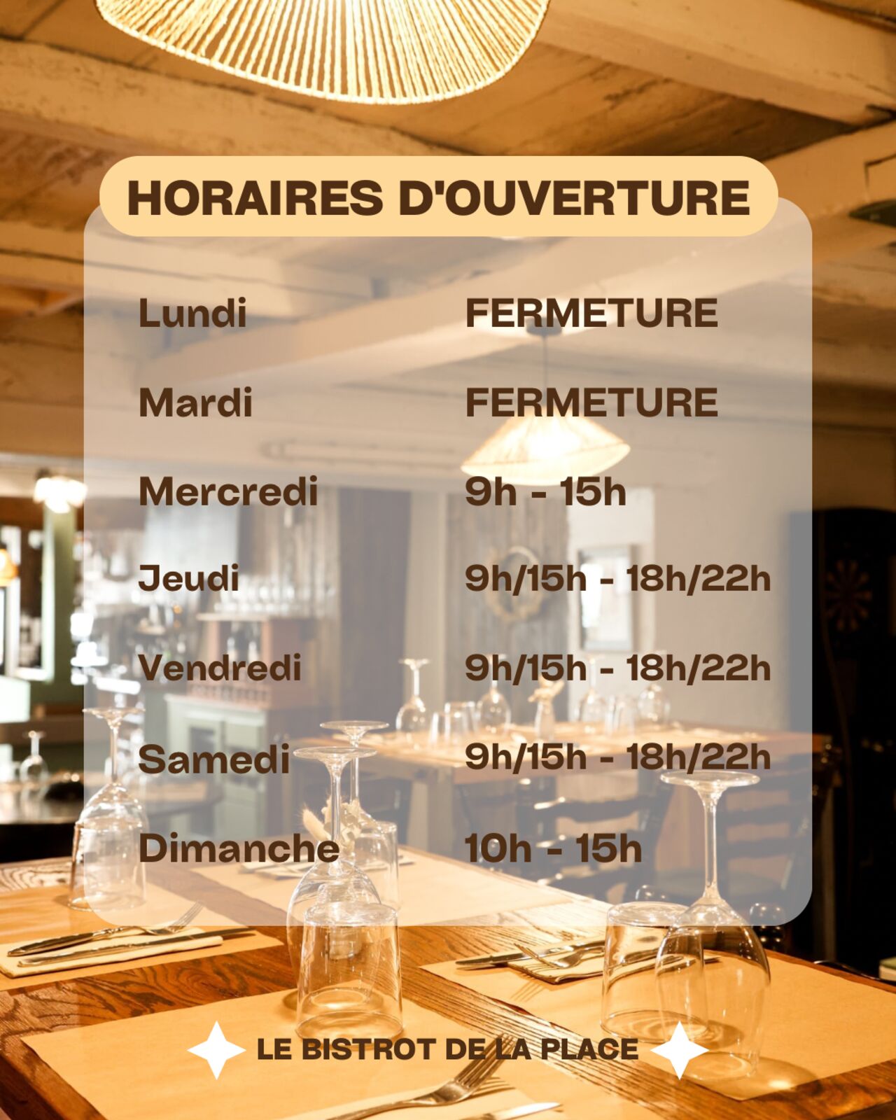 NOUVEAUX HORAIRES