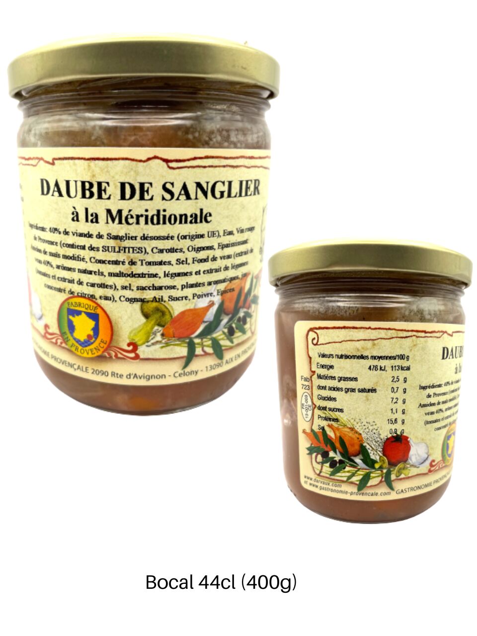 DAUBE DE SANGLIER à la Méridionale - 400g- 44cl