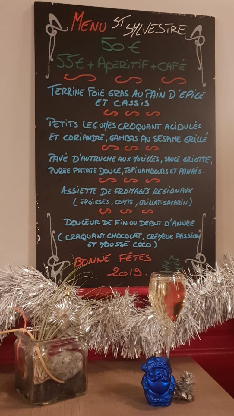 Menu saint sylvestre 2019
BONNES FÊTES 2019