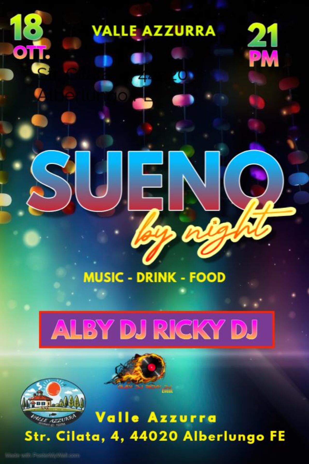 Sueno by night-Sabato 18 ottobre