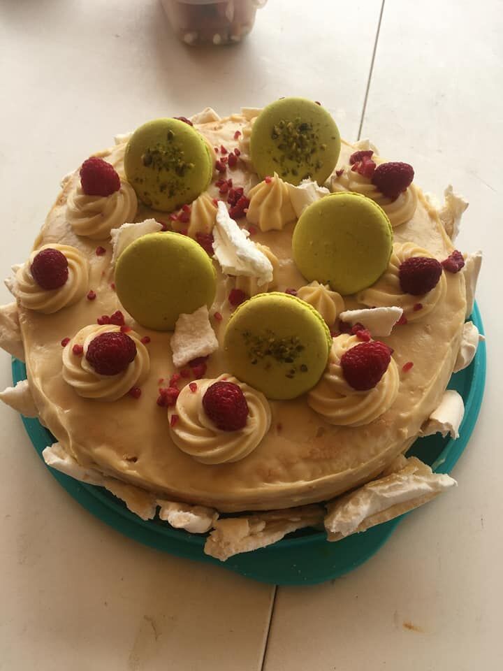 Mille feuilles pistaches /framboises.