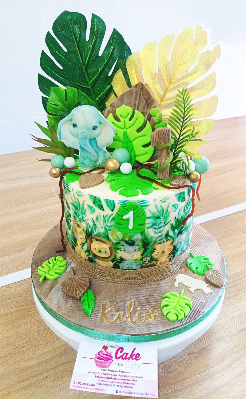 Gâteau Cake Design Tropical Jungle