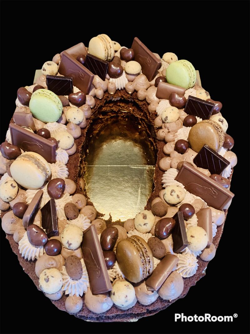 Number cake chocolat noir et lait
Biscuit génoise 