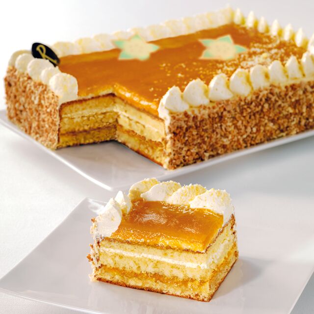 DOUCEUR DES ÎLES
Dès 2,65€ la part
Crème onctueuse à la mangue, compotée de mangue et fruits de la passion.
