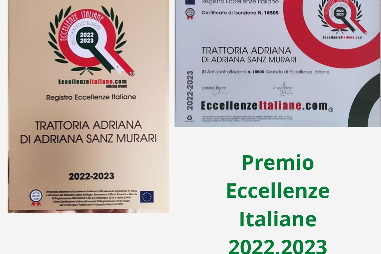 CERTIFICAO ESCELLENZE ITALIANE 2022 ,2023