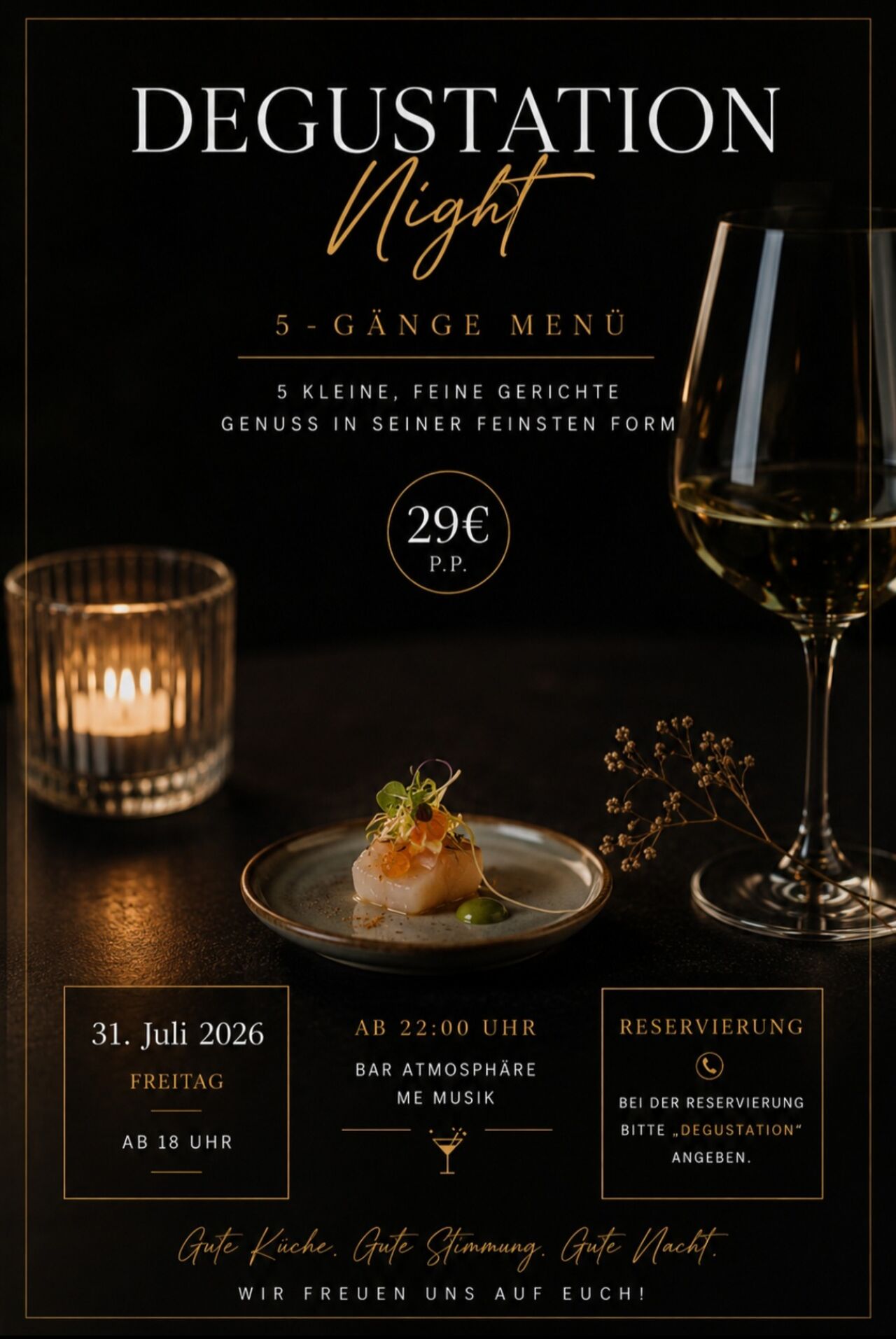 Degustation menu 5gänge 29euro