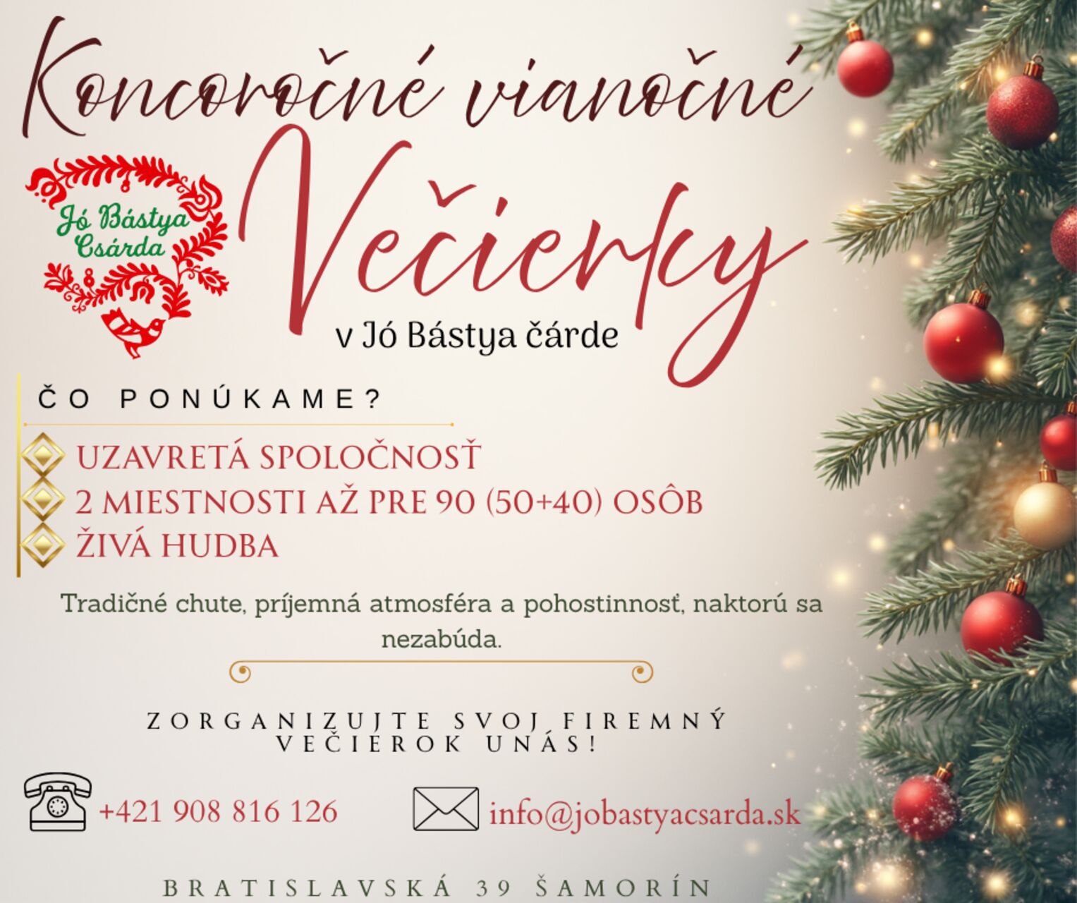 Vianočné (koncoročné) večierky