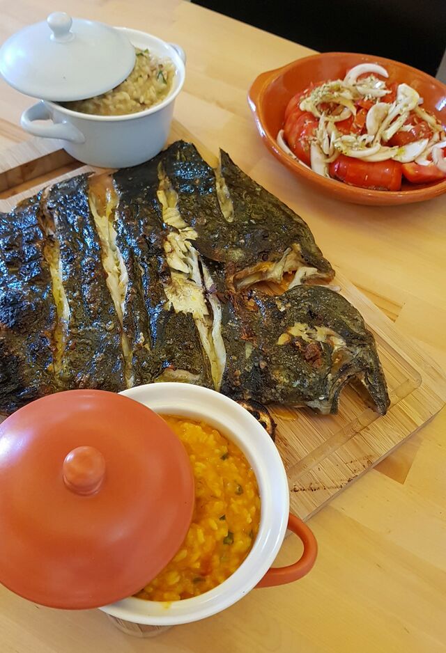 Pregada Grelhado com Arroz de Tomate