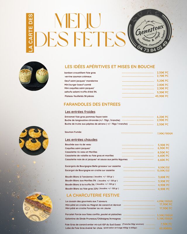 menu des fêtes 2025 page 1