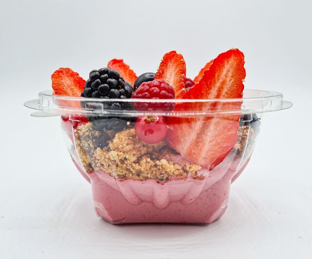 Mousse framboise et fruits rouges frais (dessert du jour)