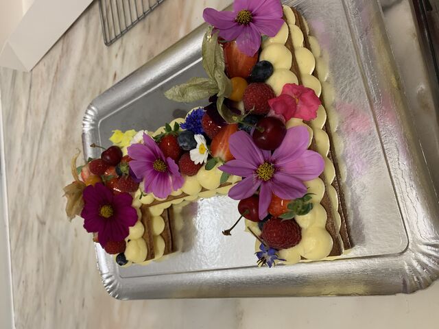 Chiffre biscuit crème vanille 