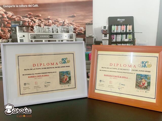 Ruta de las tapas Puerto de la Cruz 2022! diploma del 1er. lugar jurado popular (los clientes), 2do. lugar jurado profesional.