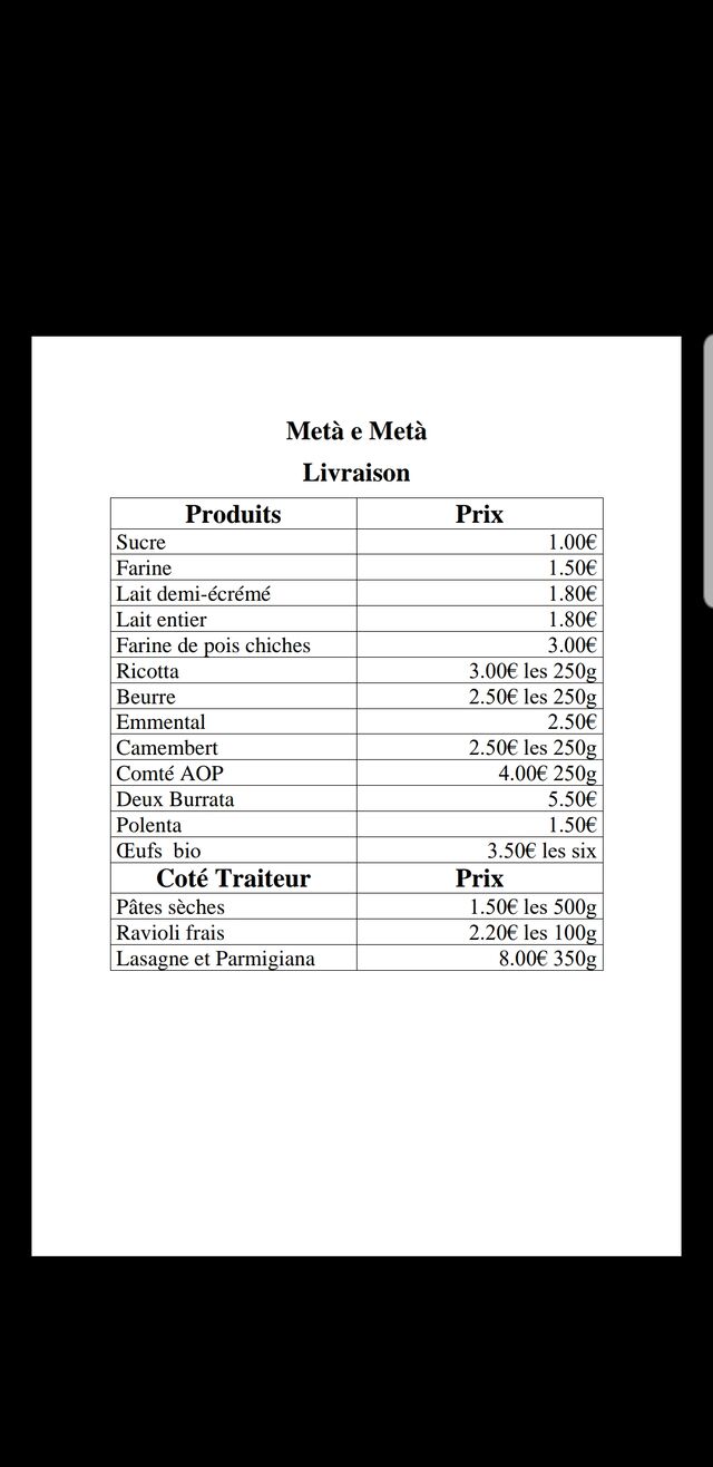 Livraison tous les samedis