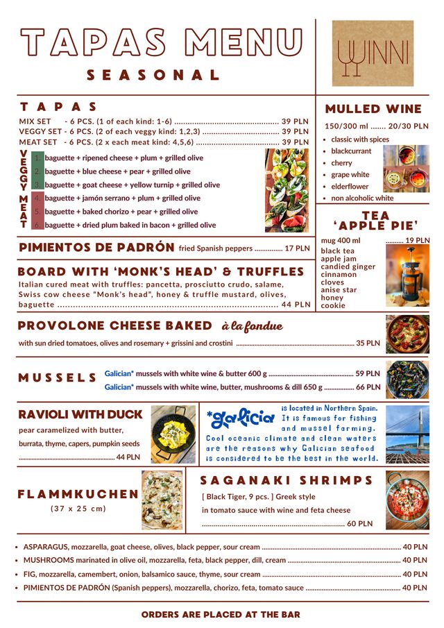TAPAS MENU EN