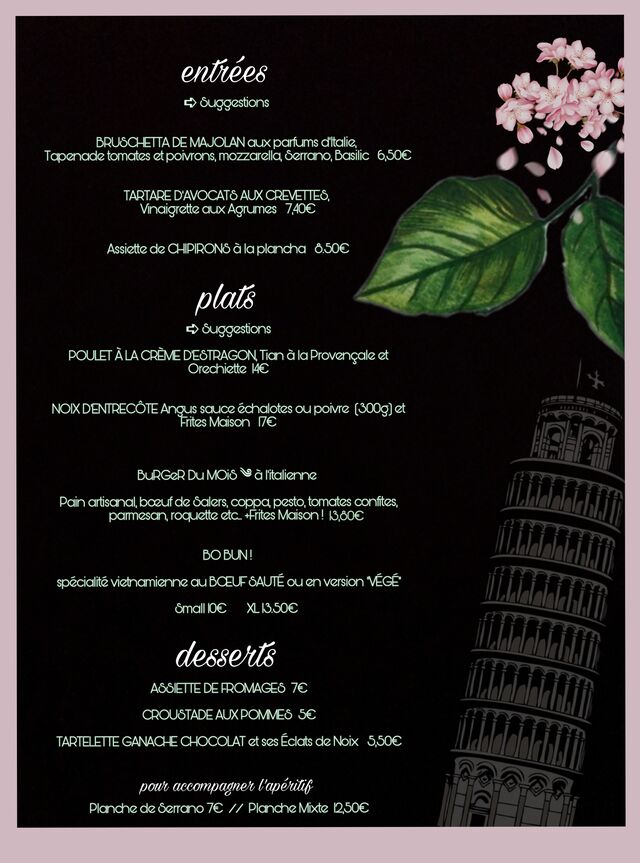 Menu Avril