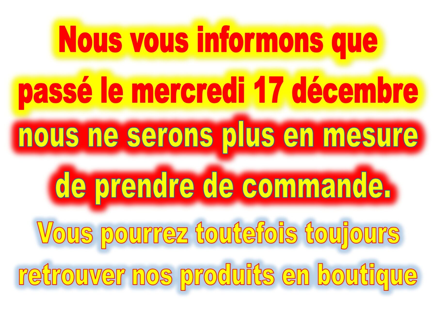 Date butoir pour commander