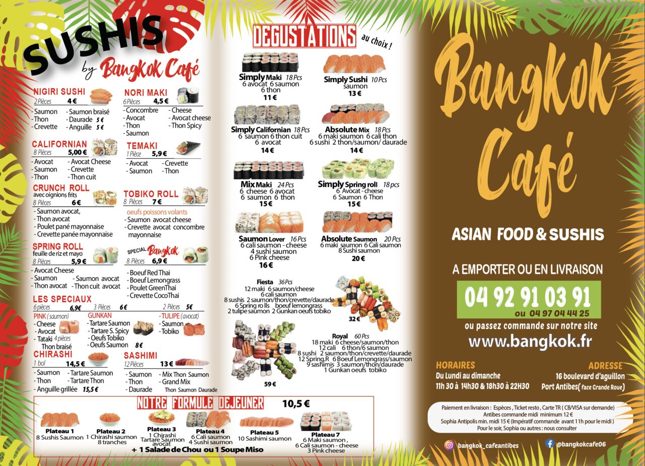 Carte Sushis By Bangkok Café