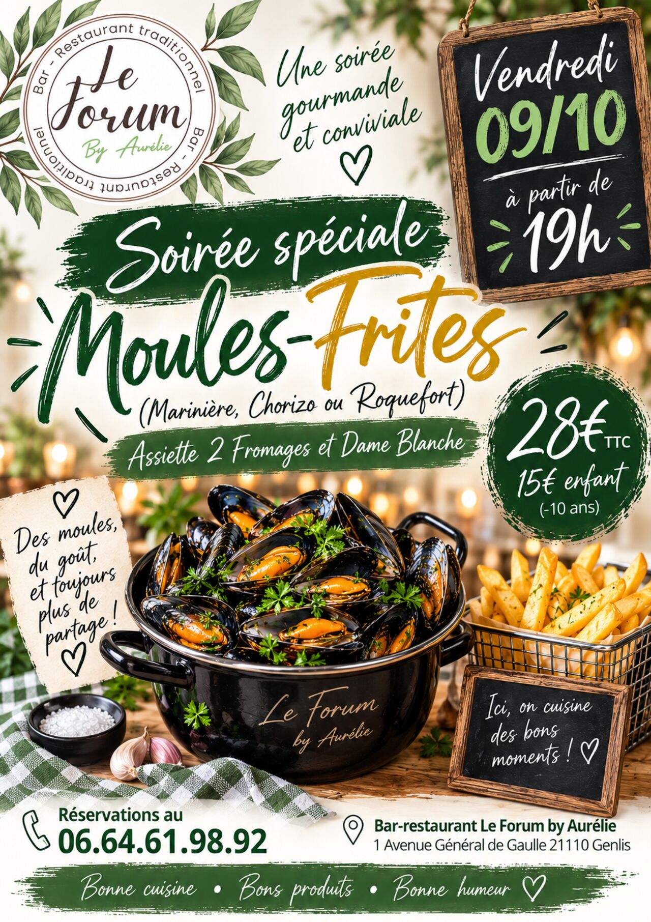 Soirée moules frites à volonté