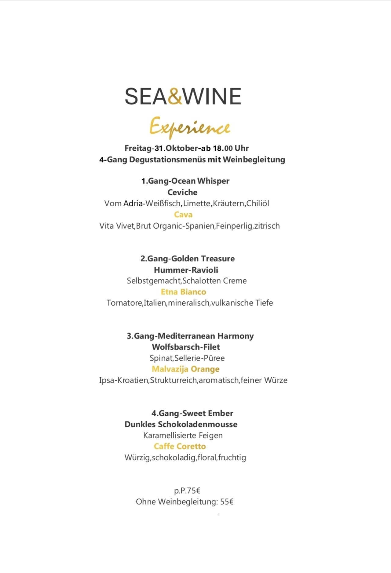 „SEA&WINE Experience – 31. Oktober 2025“