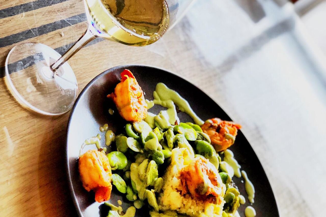 Ragoût de fèves aux gambas