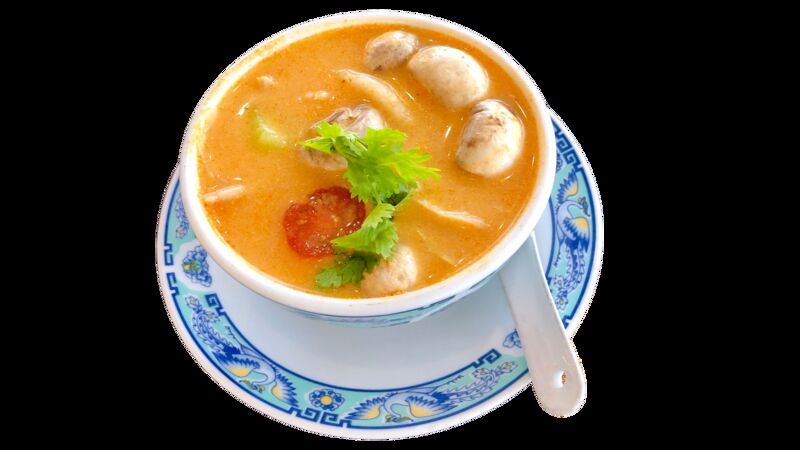 Kokos Zitronengras Suppe mit Hühnerleisch