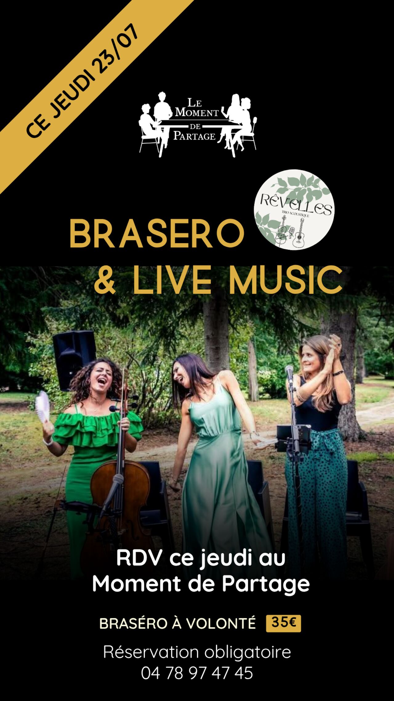 Ce jeudi, c'est Brasero et Live Music avec Rêv'Elles