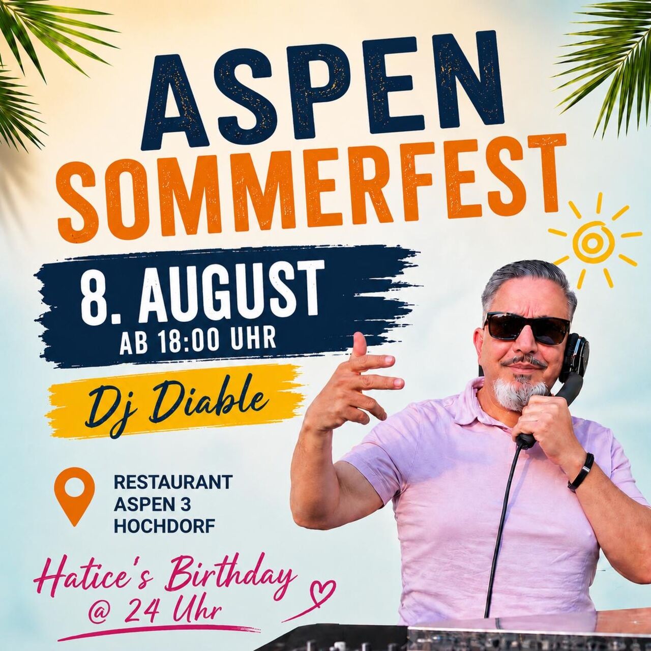 🌴 Aspen Sommerfest – Feiern, Genießen & Tanzen!