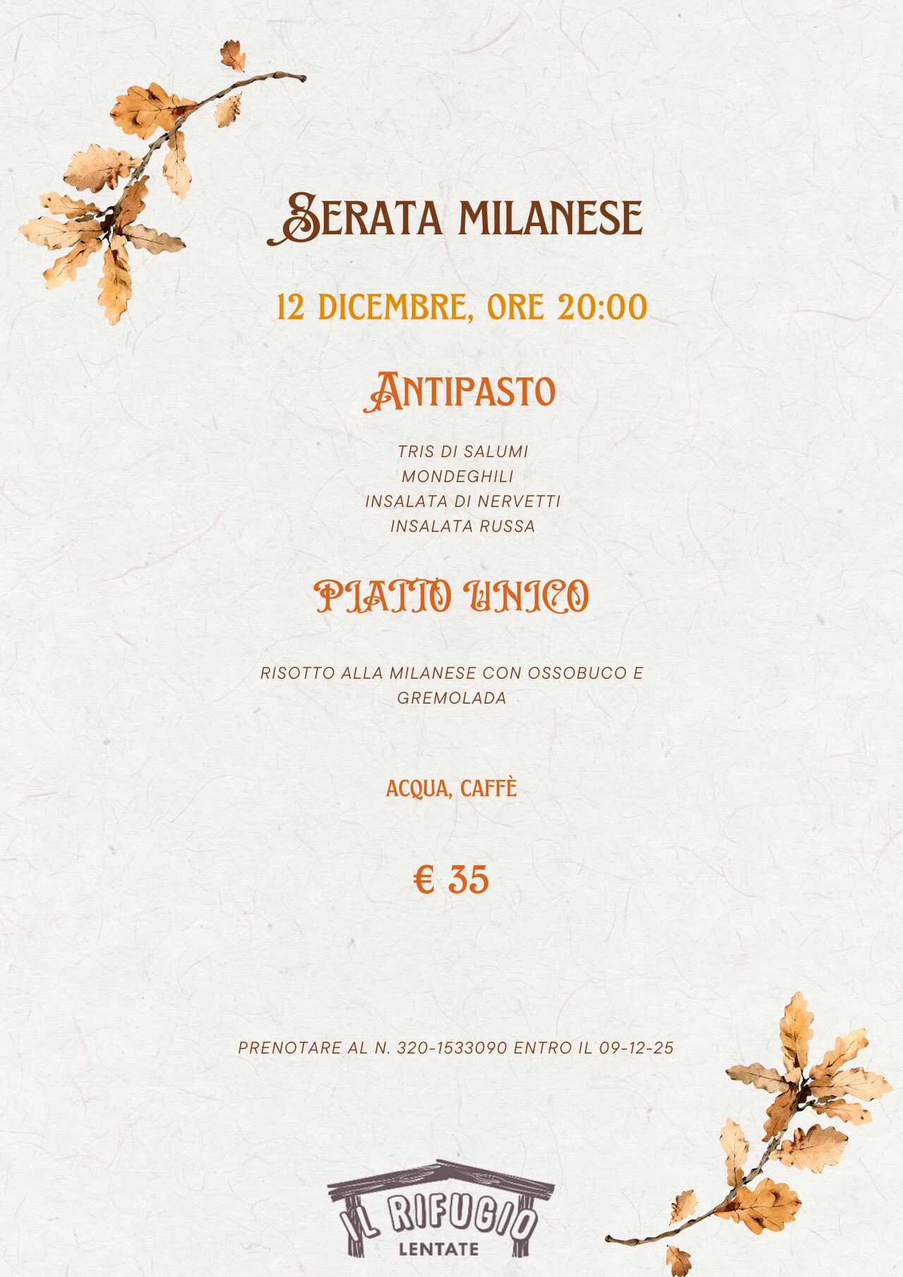 SERATA MILANESE 12 DICEMBRE 2025