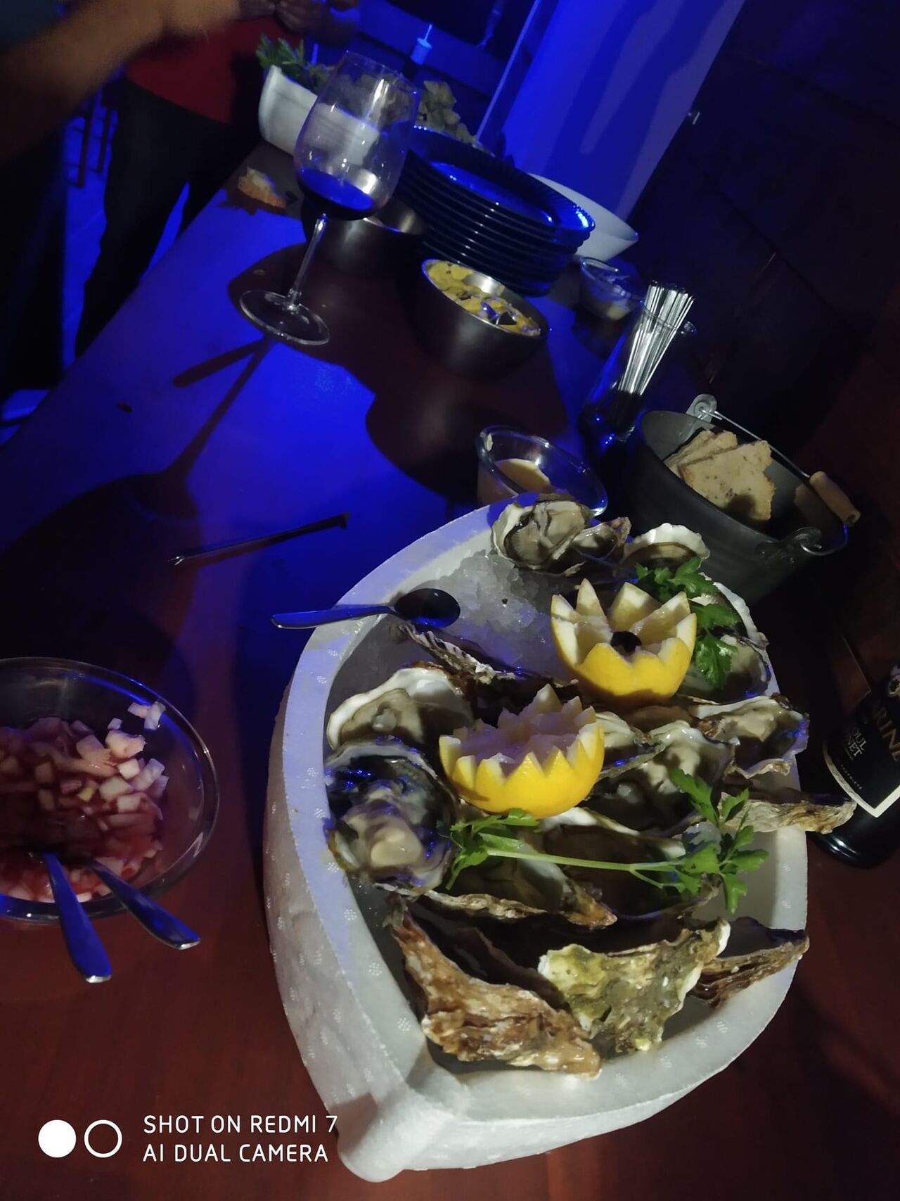 Prestation avec un buffet de la mer