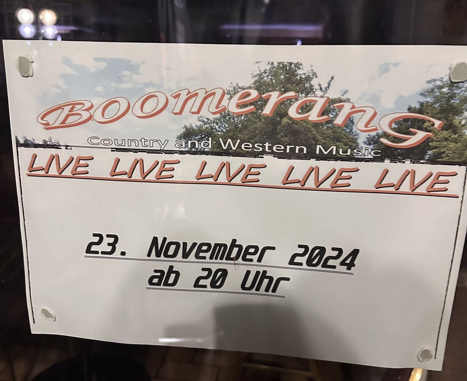 Boomerang am 23.11. 2024, Samstag ab 20 Uhr