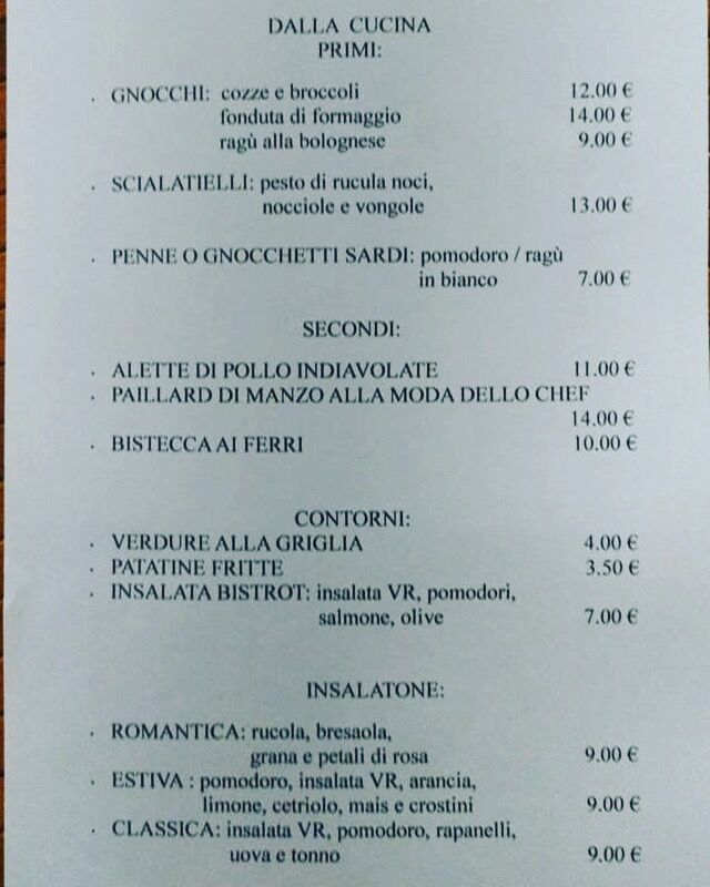 Menu dalla durata di dieci giorni dopodiché verrà sostituito in base alle voglie dello chef e a ciò che offre la natura!