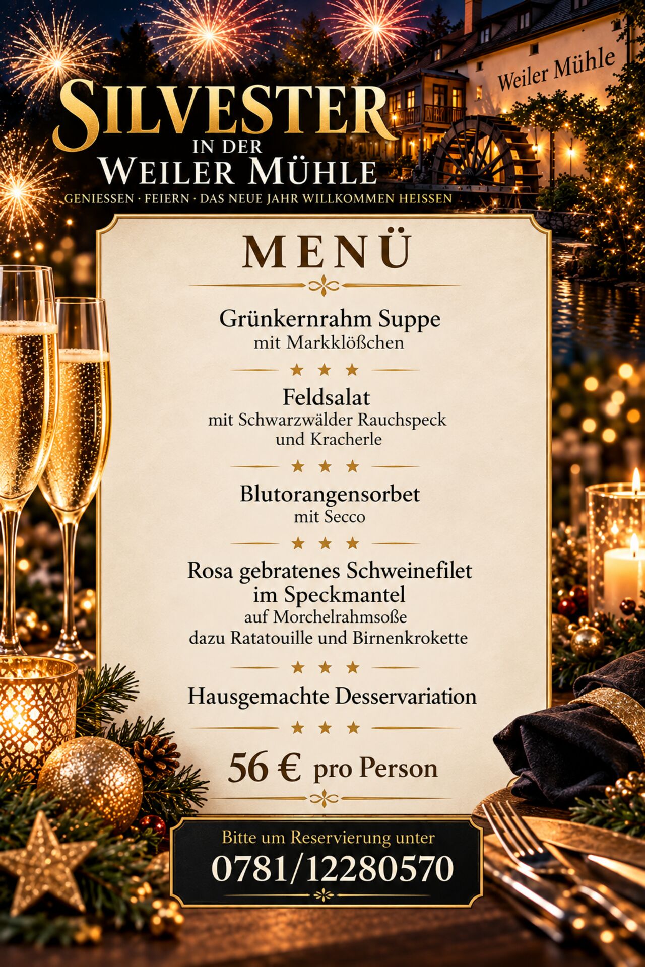 Silvester Menü am 31.12.2026