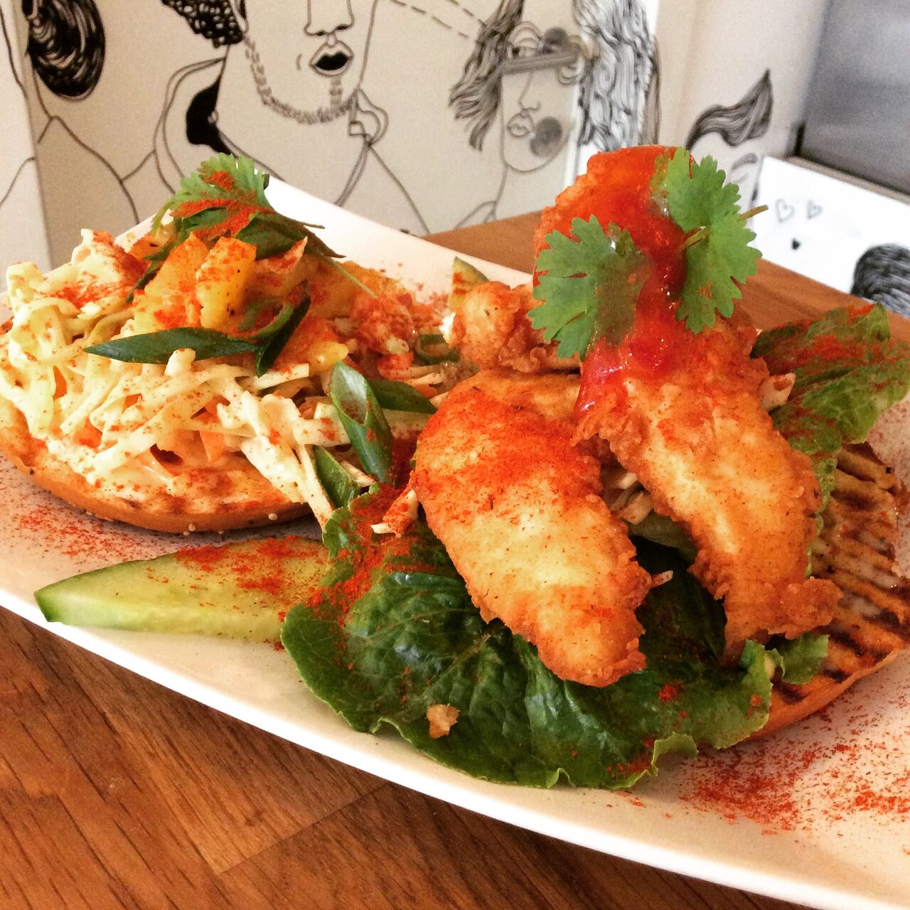 Caribbean Chicken Open Sandwich