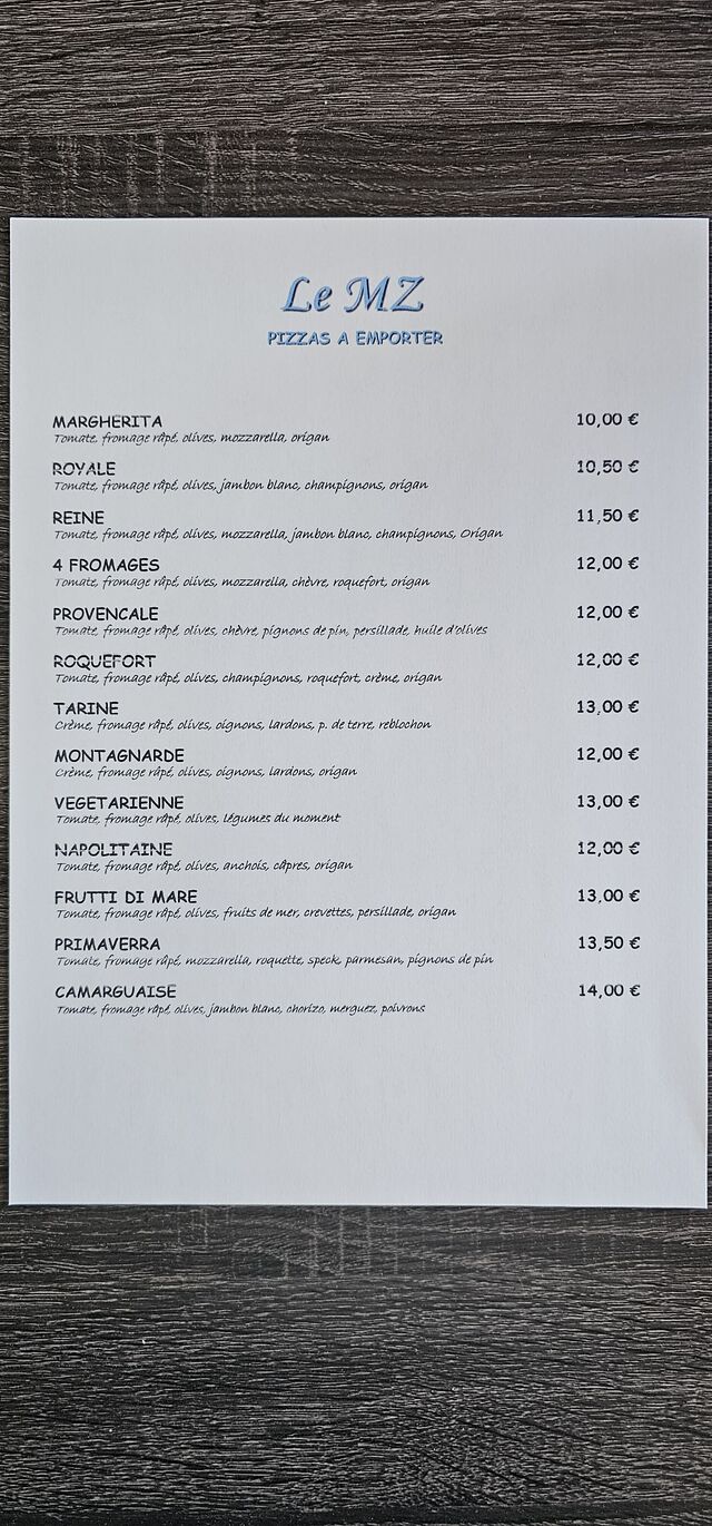 Nos pizzas à emporter 2 pages