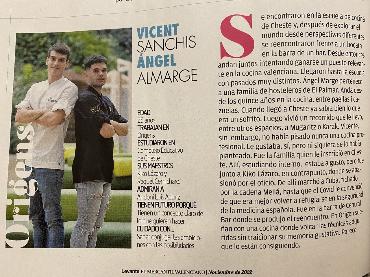 Vicent y angel en la revista