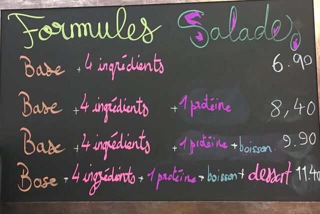 Nos formules salades à composer vous même...