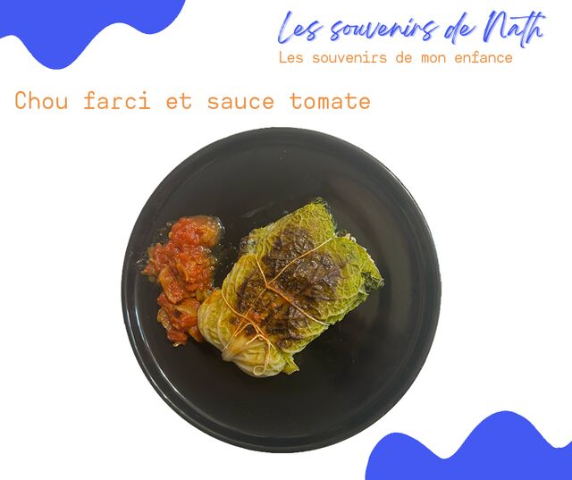 Chou farci et sauce tomate 