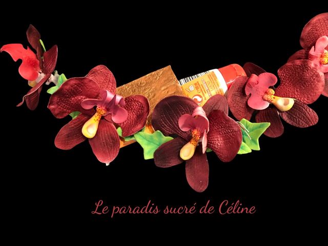 Couronne d'orchidées en pâte à fleur