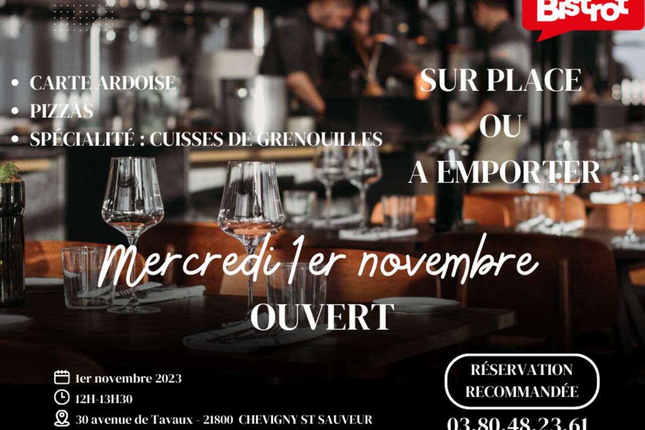Mercredi 1er novembre ouvert