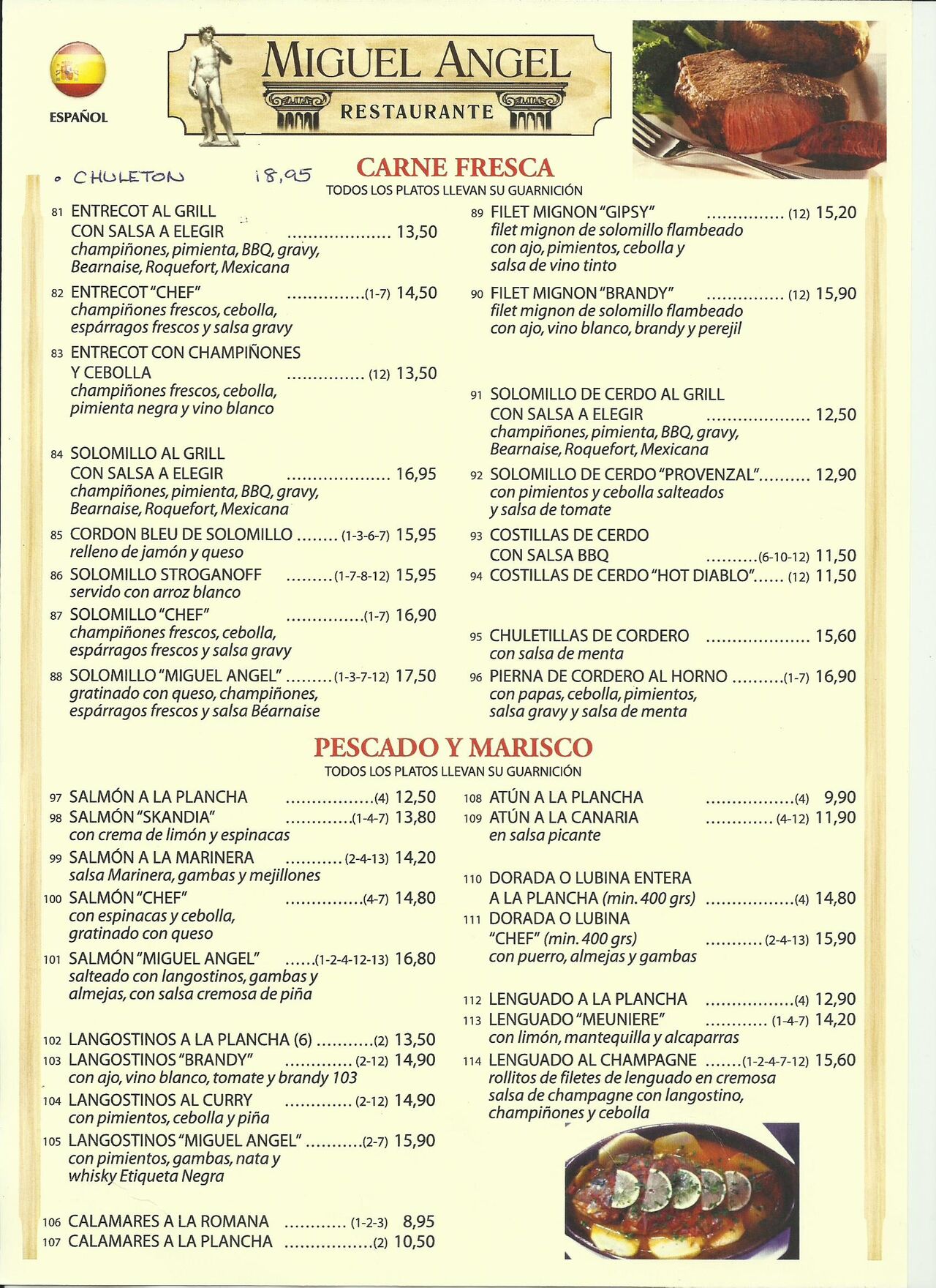 Menu Espanol 3