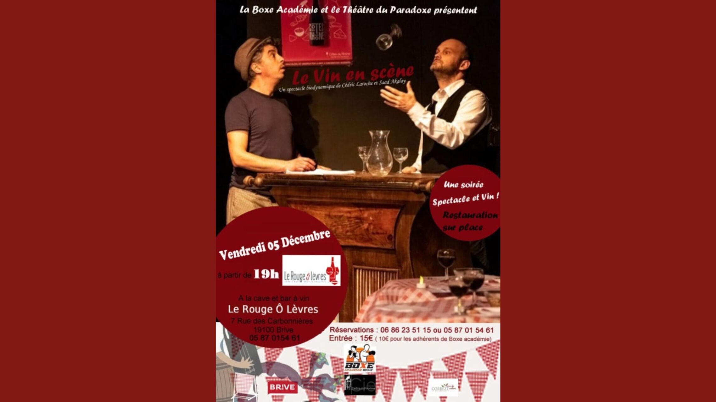 Soirée Théâtre "Le Vin en Scène" - Vendredi 5 Décembre