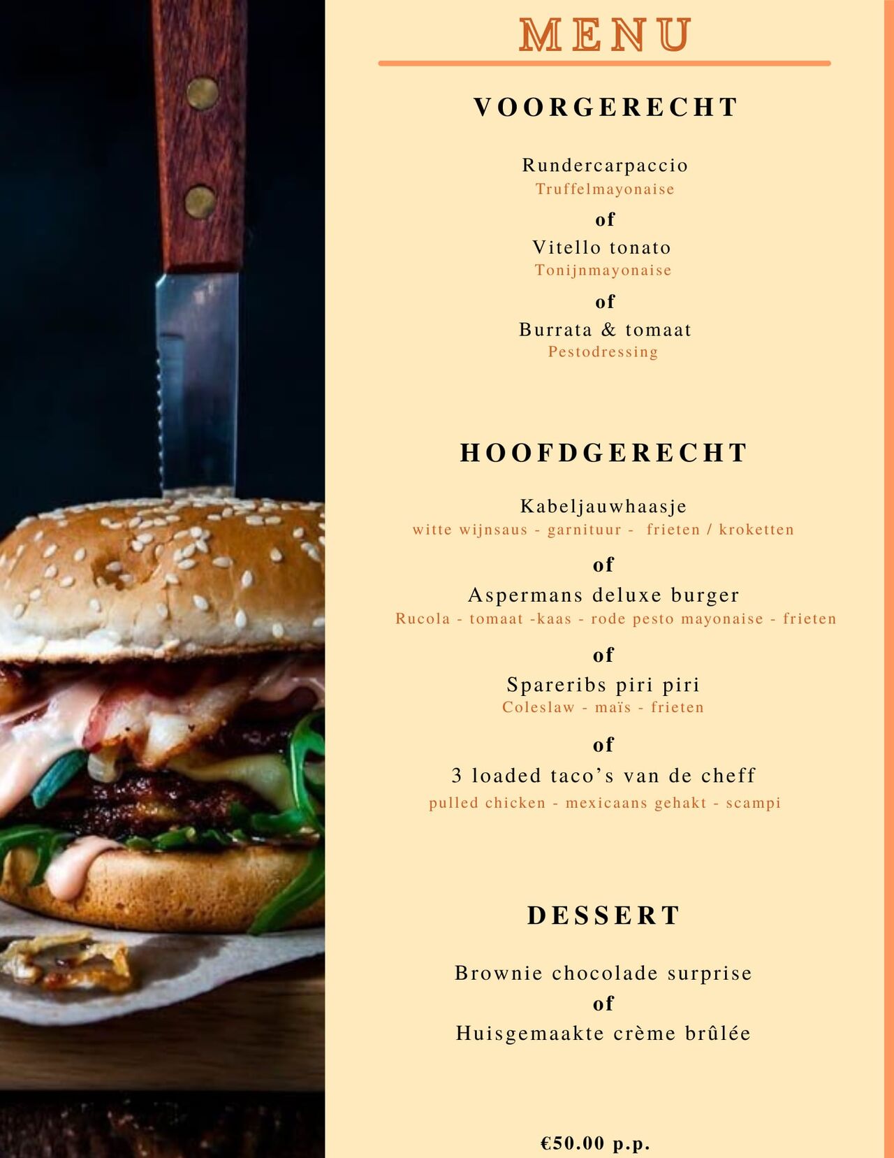 Vaderdagmenu