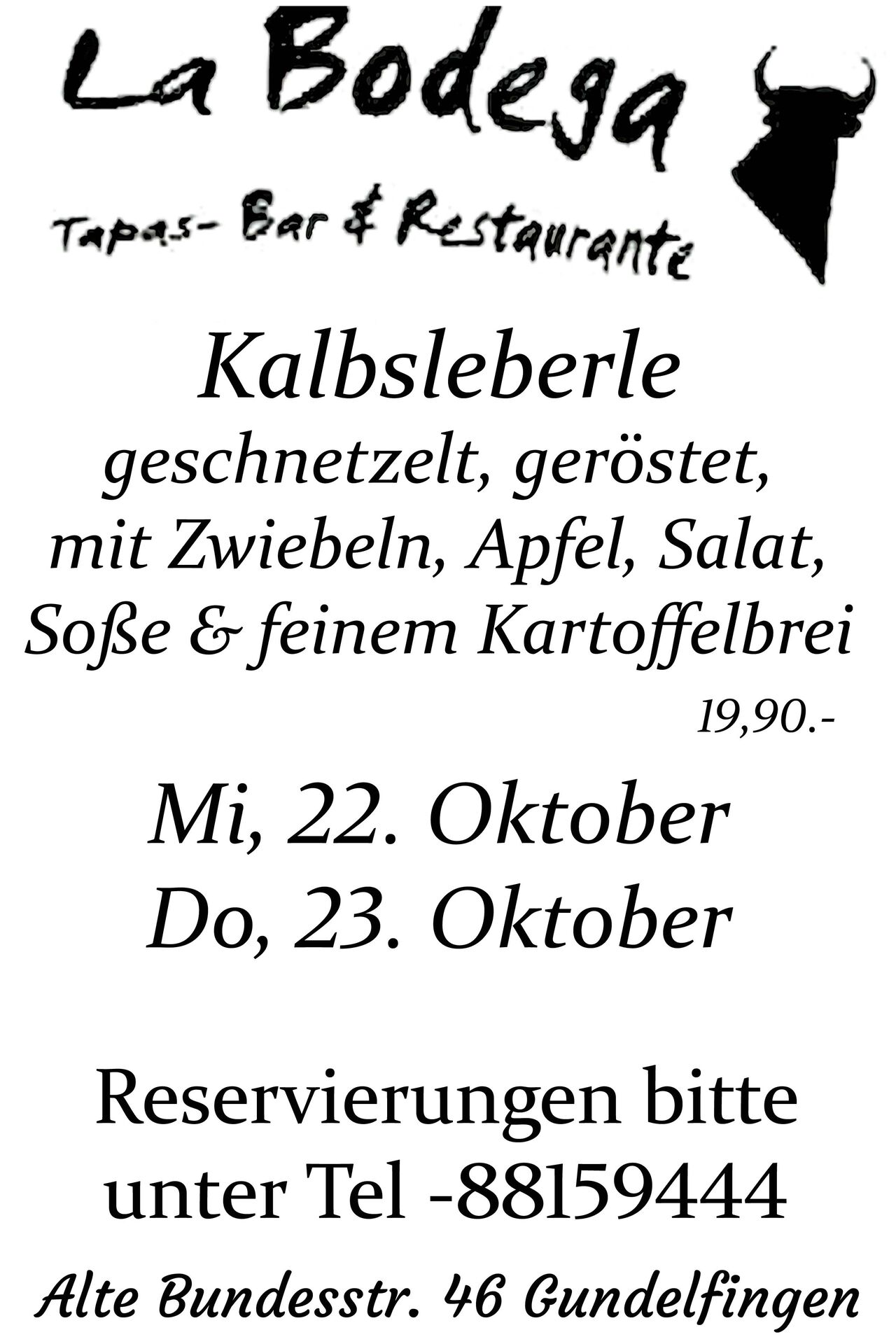 MI, 22. + Do, 23. Oktober