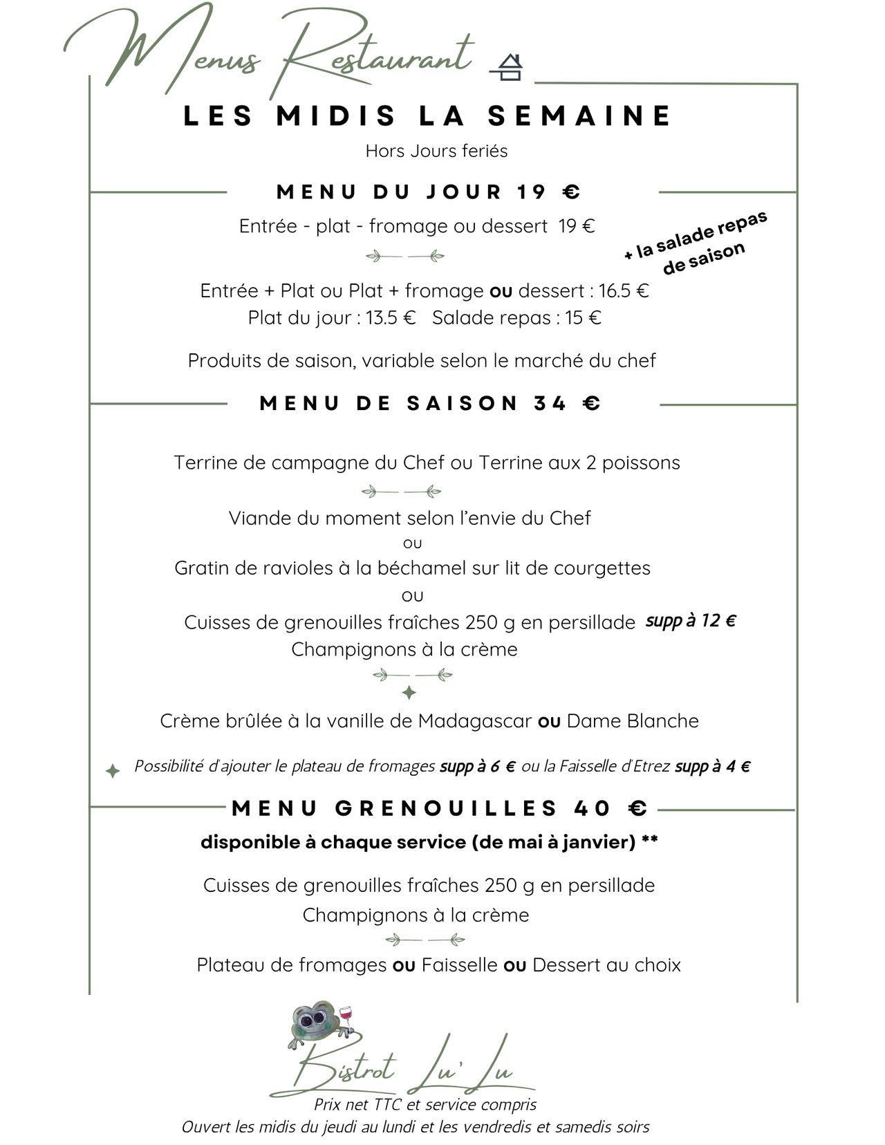 MENU SEMAINE