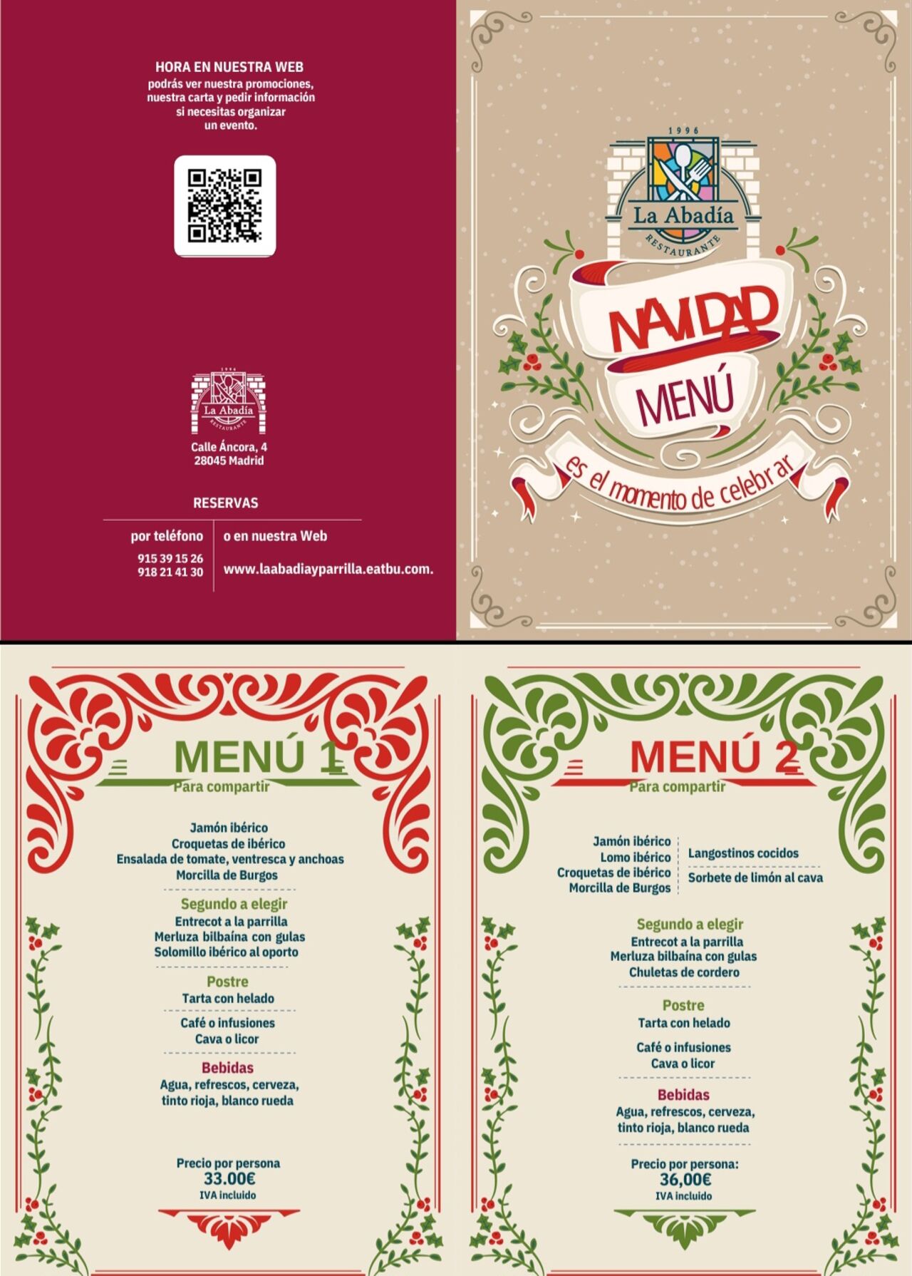 MENU EVENTOS NAVIDAD