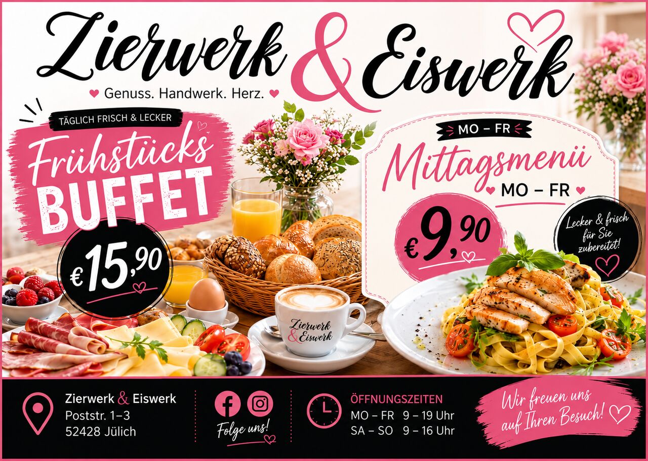 Frühstücks Buffet täglich von 9.00-12.00 Uhr