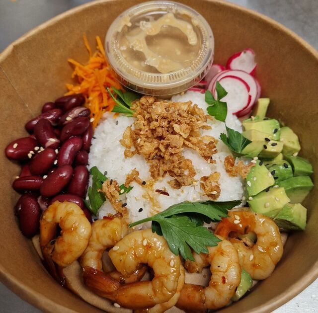 Poke bowl aux crevettes