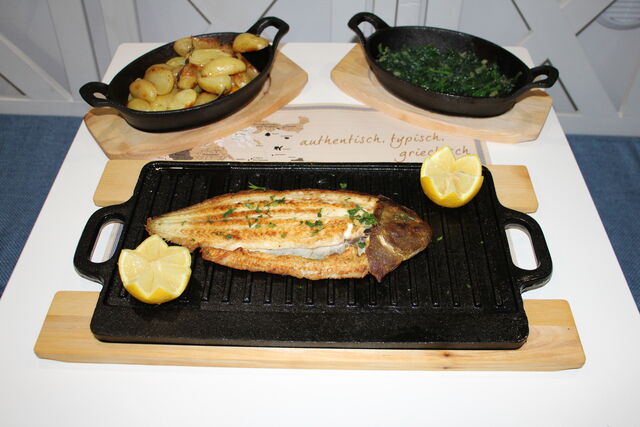 Seezunge an Spinat mit Zypern Kartoffeln