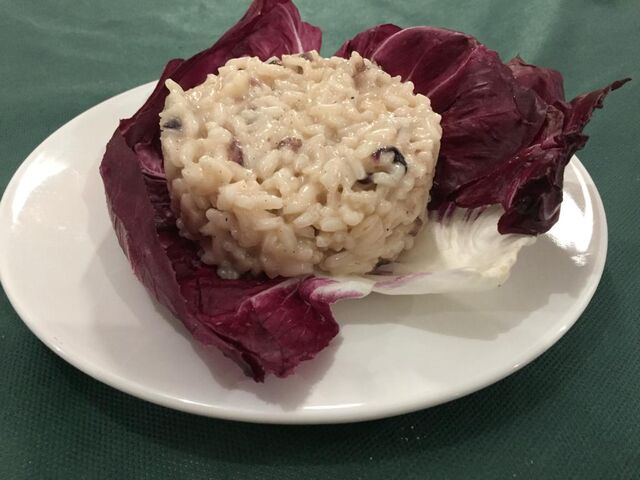 Il risotto radicchio e provola