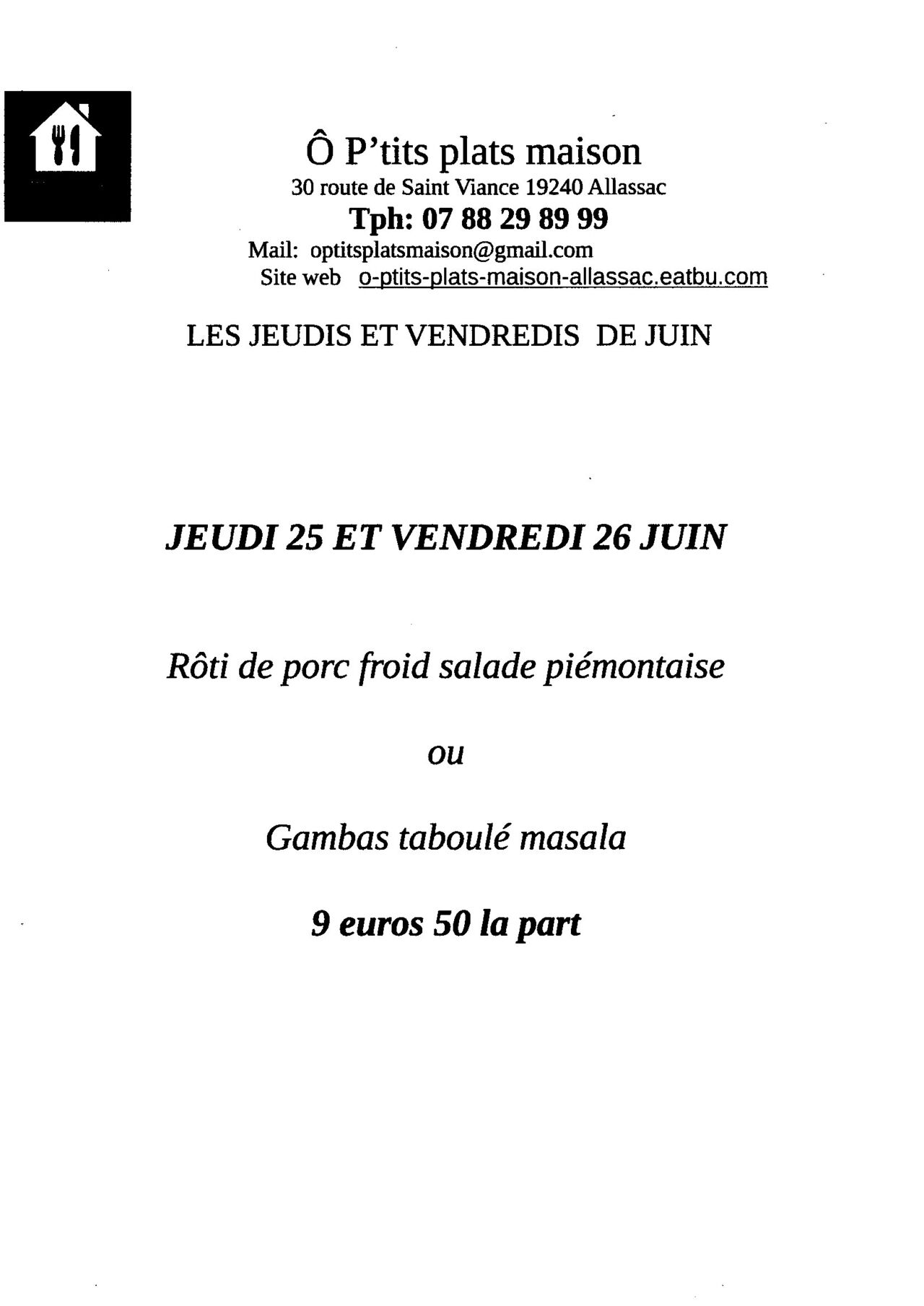 Jeudi 25 et vendredi 26 juin